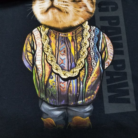 FRUIT OF THE LOOM Men Black BIG PAW PAW Gangsta Rap Hip Hop Big Poppa T-Shirt Sm - Picture 11 of 12